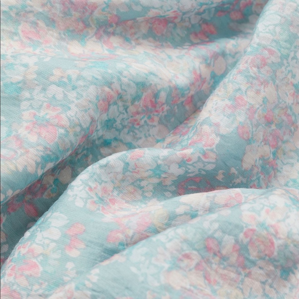Boho Floral Flounce-collared - NWT H&M Long DRESS ties turquoise/pink - Picture 14 of 16